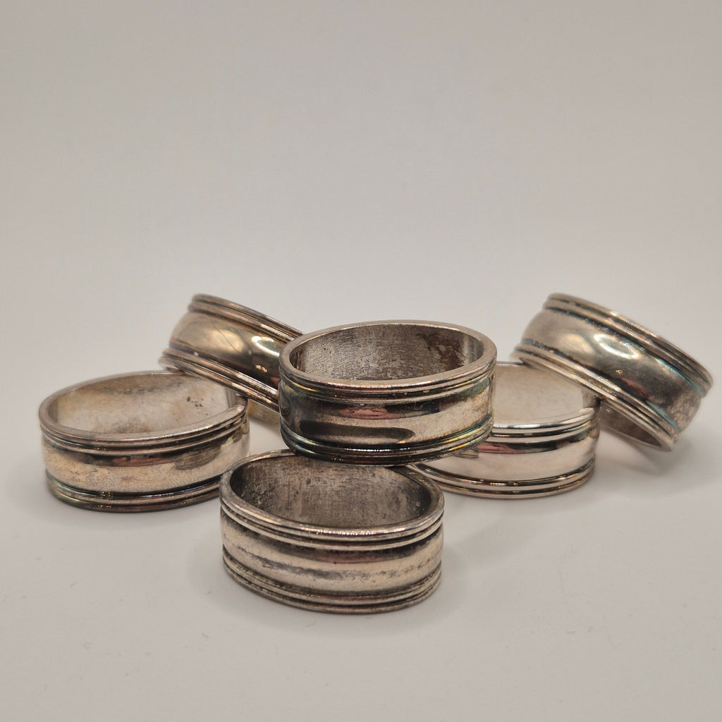 6x Luxus Serviettenringe – Strahlendes Silber