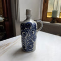 Vintage Steinzeug-Schnittkrug / Flaschenvase – Westerwälder Salzglasur mit Blaumalerei