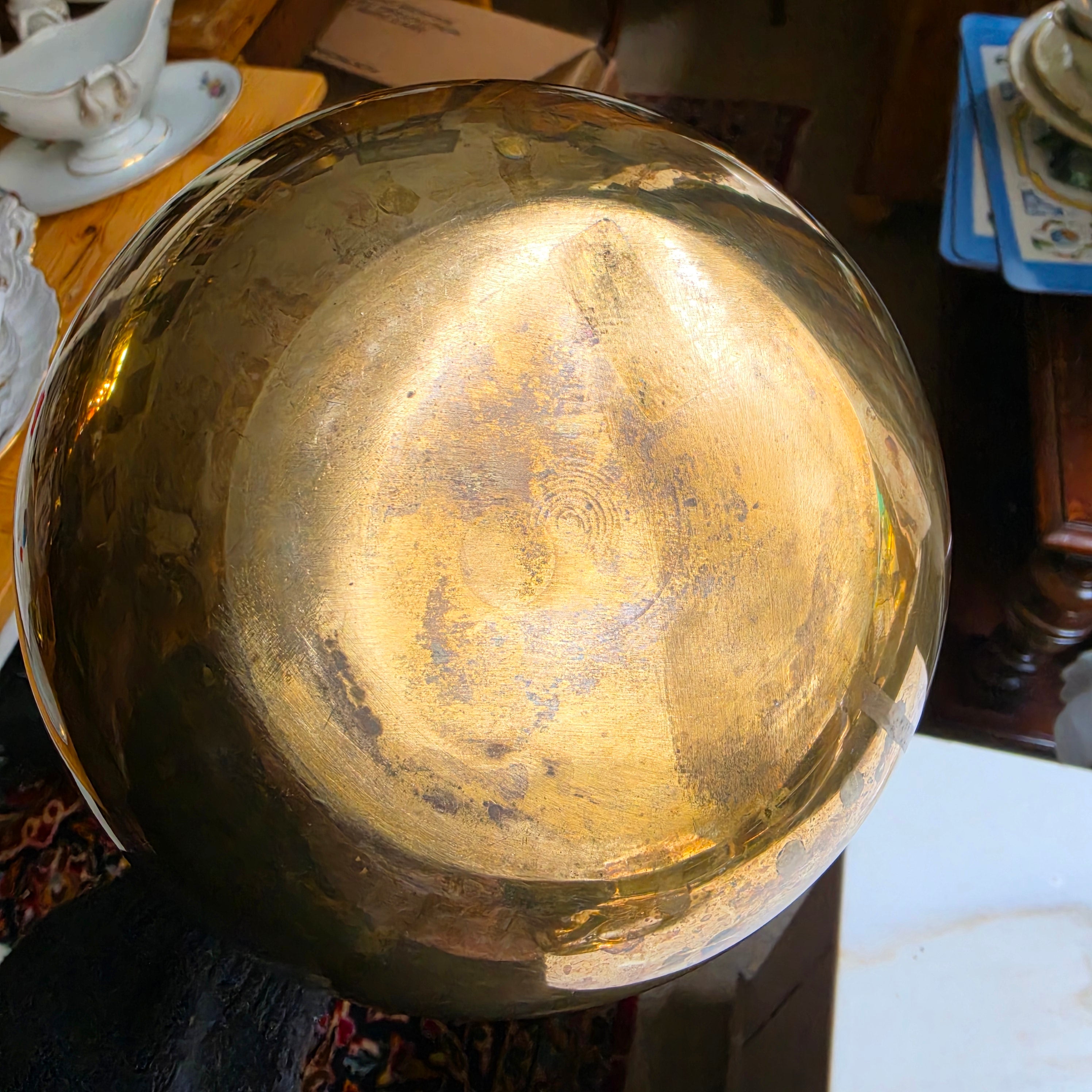Antike Messing Vase von 1930er Jahre