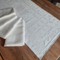 5x Antike Jugendstil Leinen Damast Küchen-&Geschirrtücher cremeweiß