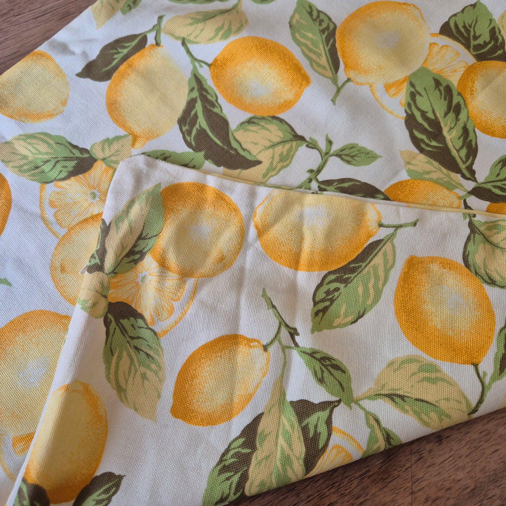 Vintage Kissenhülle Zitronen Motiv 50x50cm