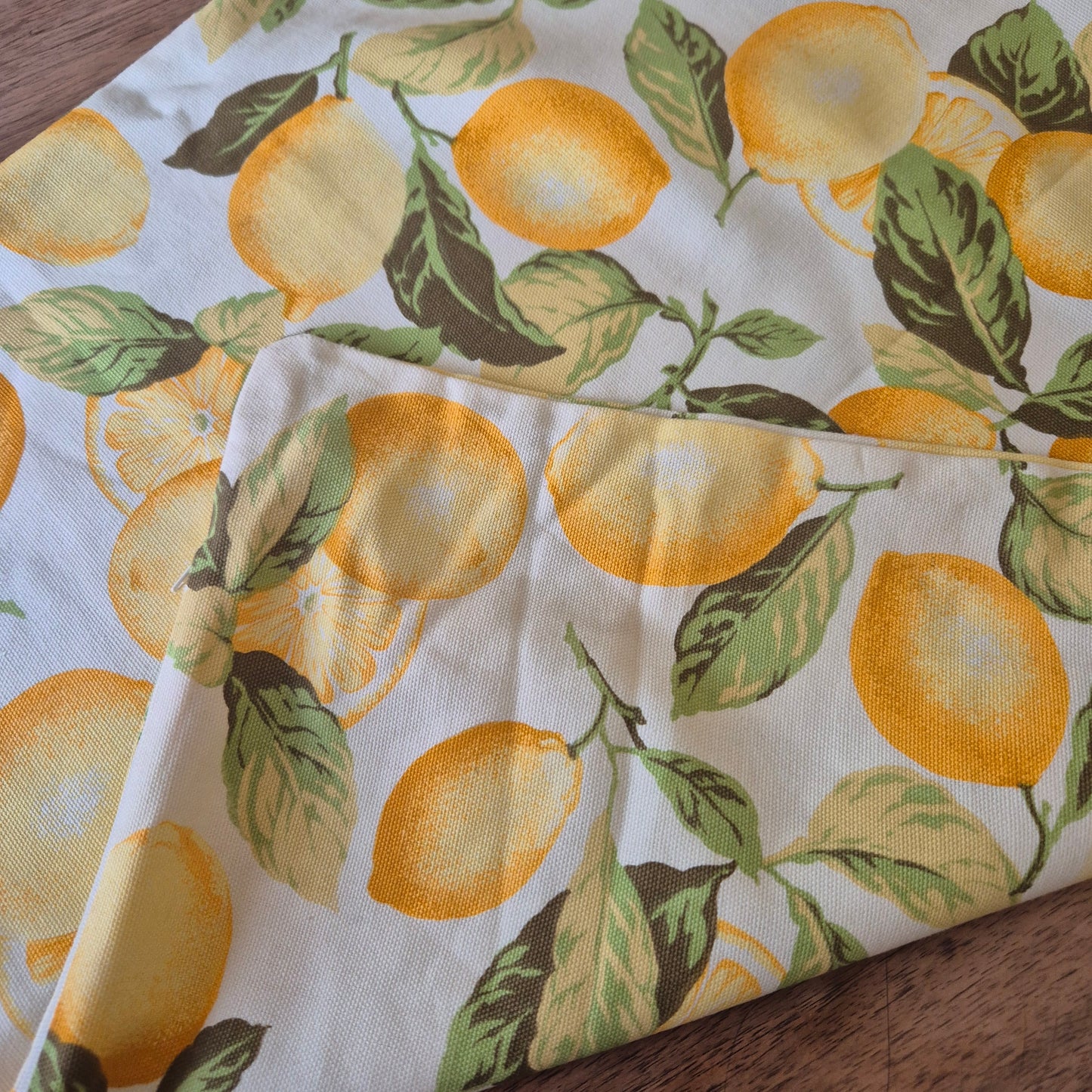 Vintage Kissenhülle Zitronen Motiv 50x50cm