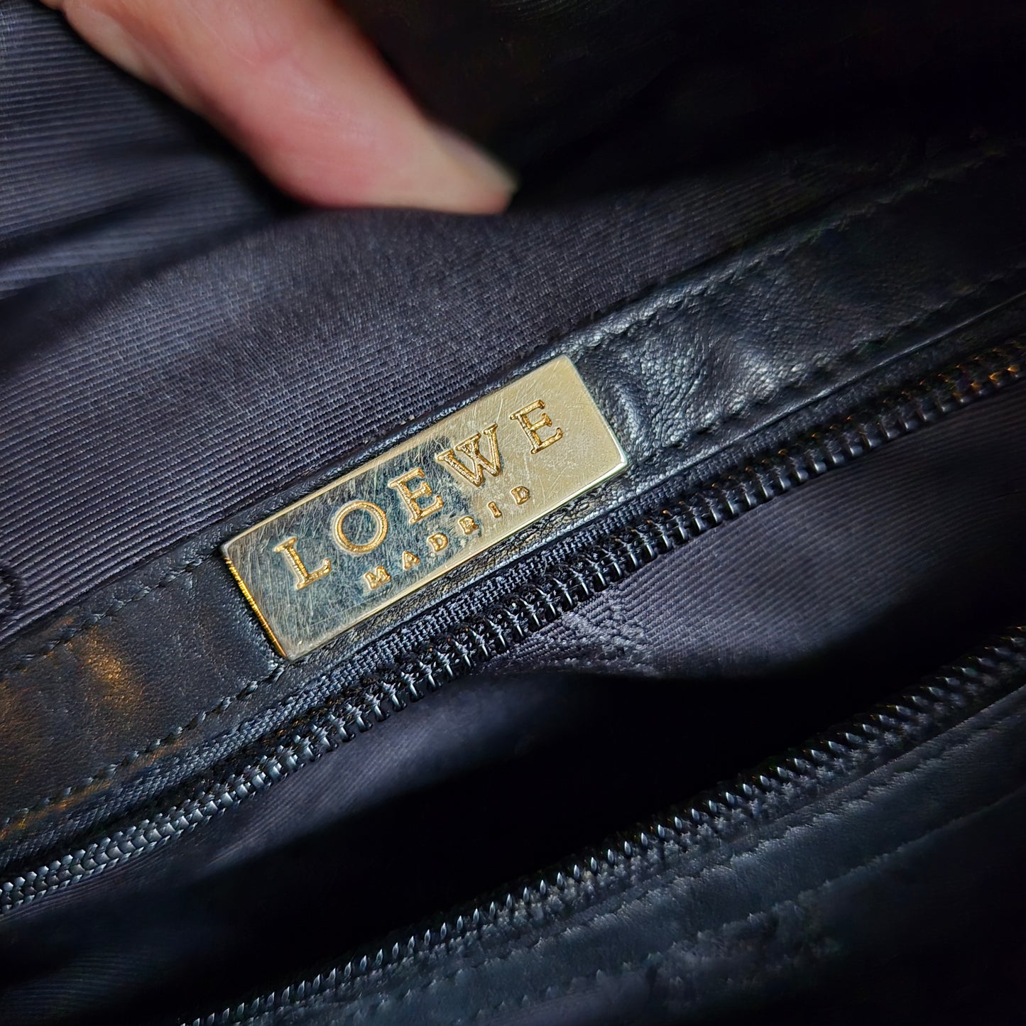 Seltene Vintage LOEWE Nappa Leder Shopper / Tote – 90er Jahre – Schwarz