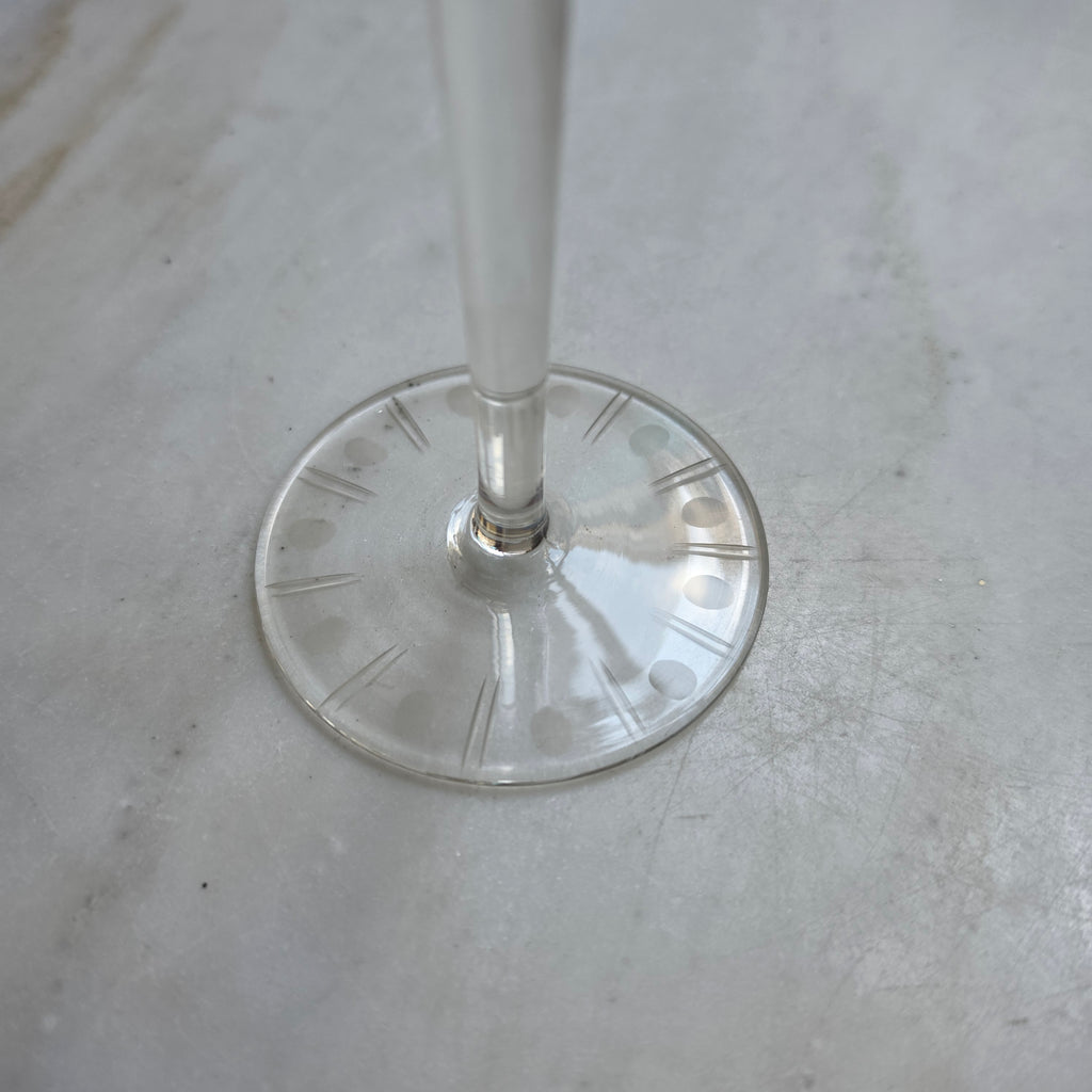 Edles Vintage Römer-Glas aus Kristall - Handgeschliffen in Blau & Transparent - Eleganter Stil-Pokal