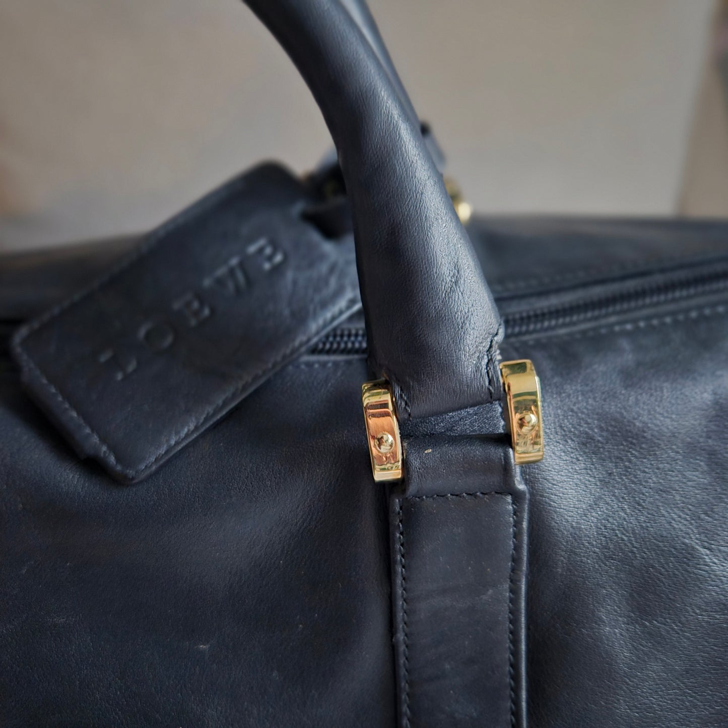 Seltene Vintage LOEWE Nappa Leder Shopper / Tote – 90er Jahre – Schwarz