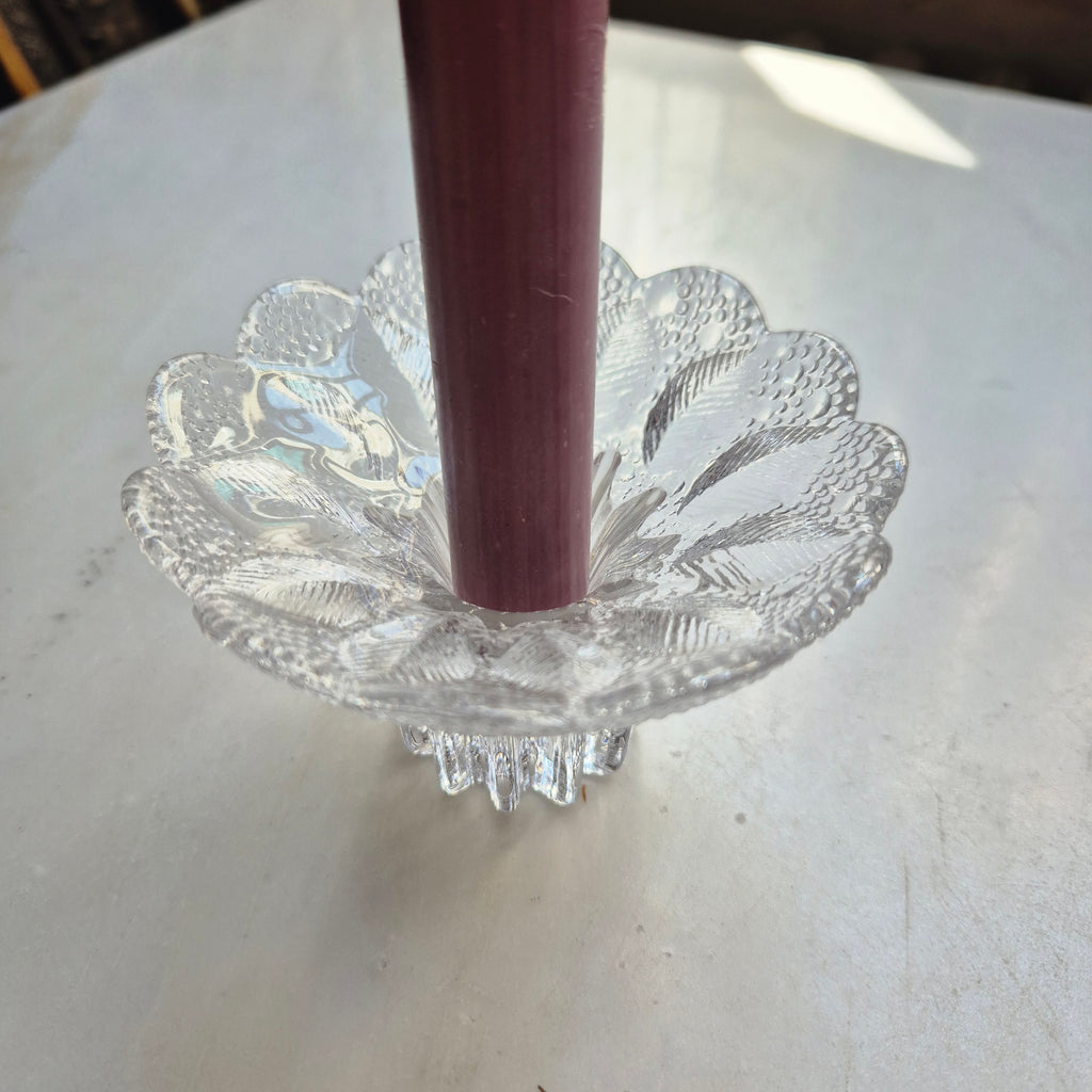 Lausitzer Glas Kerzenständer Vintage