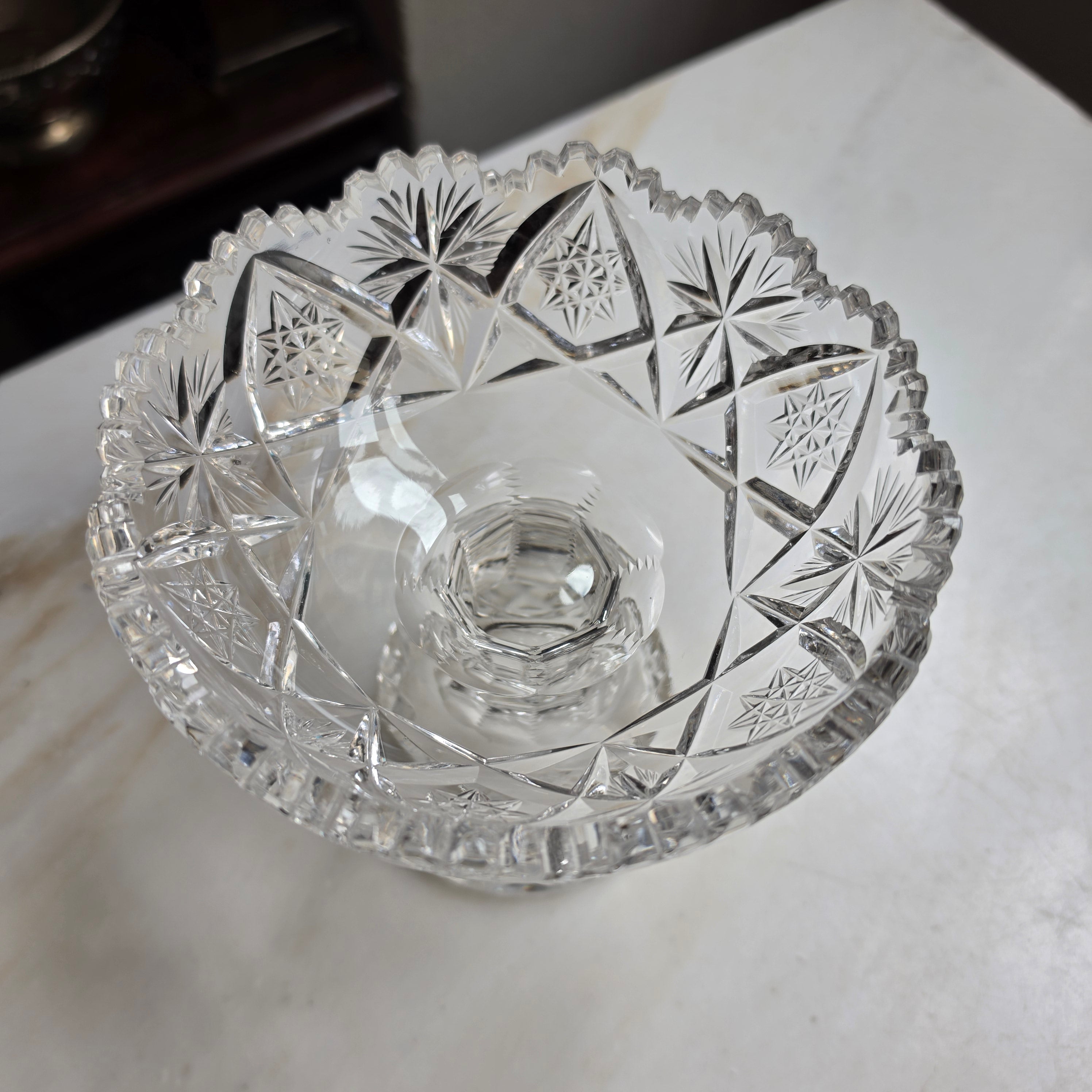 Vintage Kristall Schale auf Fuß - Etagere - Servierschale