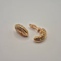 Vintage 50er Jahre Massive Runway Ohrringe / Made in West Germany Statement Clips Creolen Gold Blatt