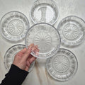 6x Vintage Glas Kristall Schalen Kuchen Teller