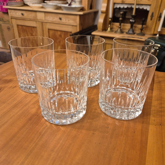 5x Vintage Kristallgläser Wiskey Wasser Saft