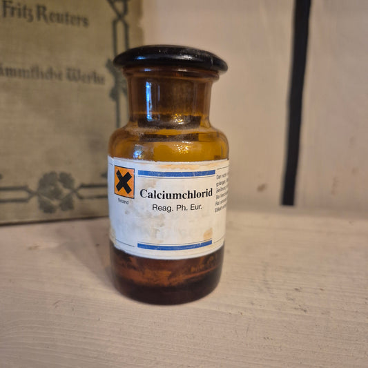 Antike Apotheker Flasche Calciumchlorid - Apotheken Flasche - klein