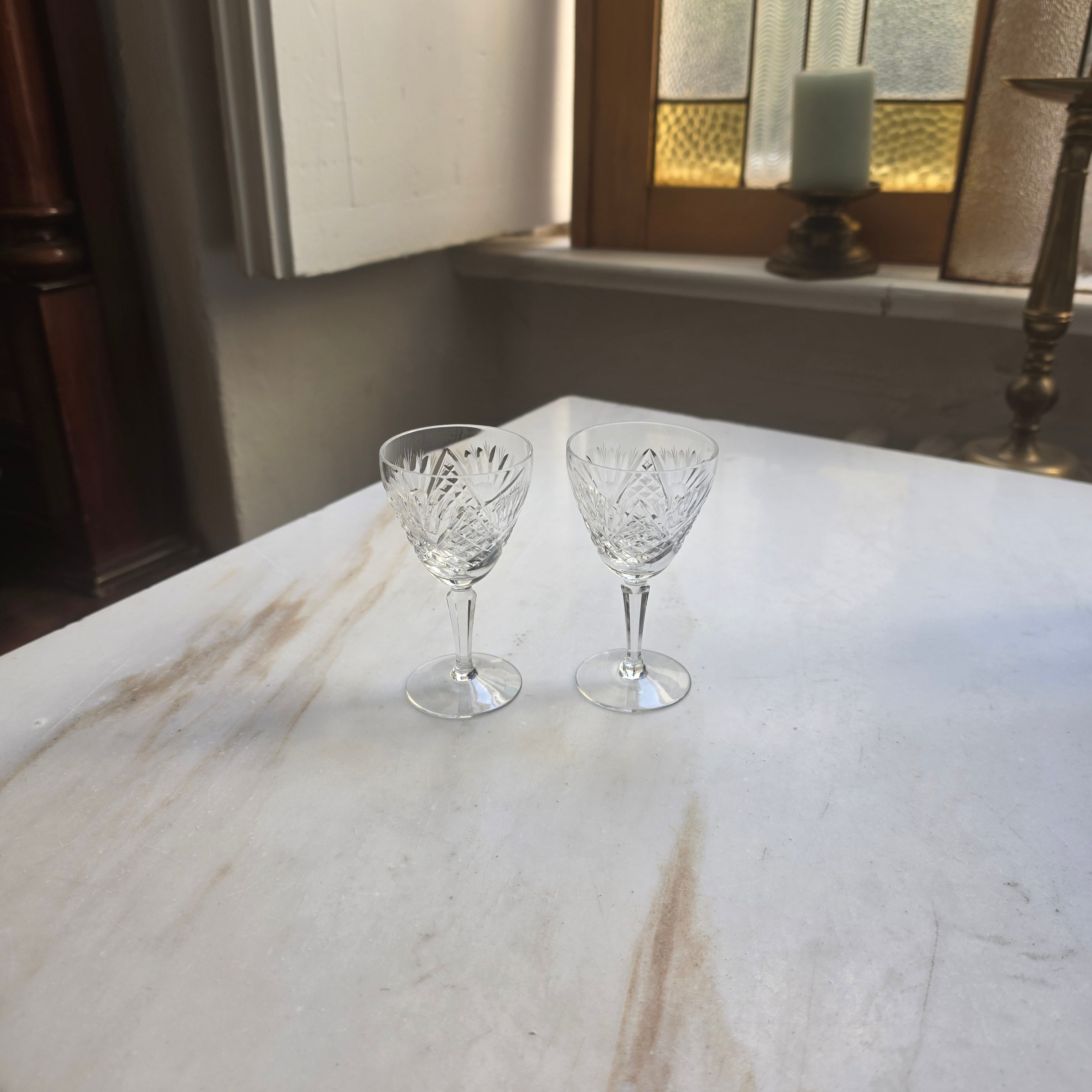 Exquisites 2er-Set Kristallglas-Likörkelche – Handgeschliffene Eleganz für Genießer