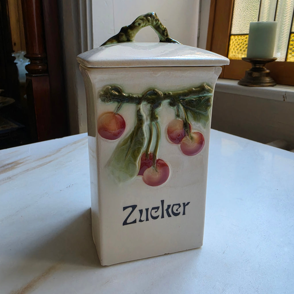 Antike Jugendstil Vorratsdose Keramik "Kaffee" oder "Zucker" ca. 1925