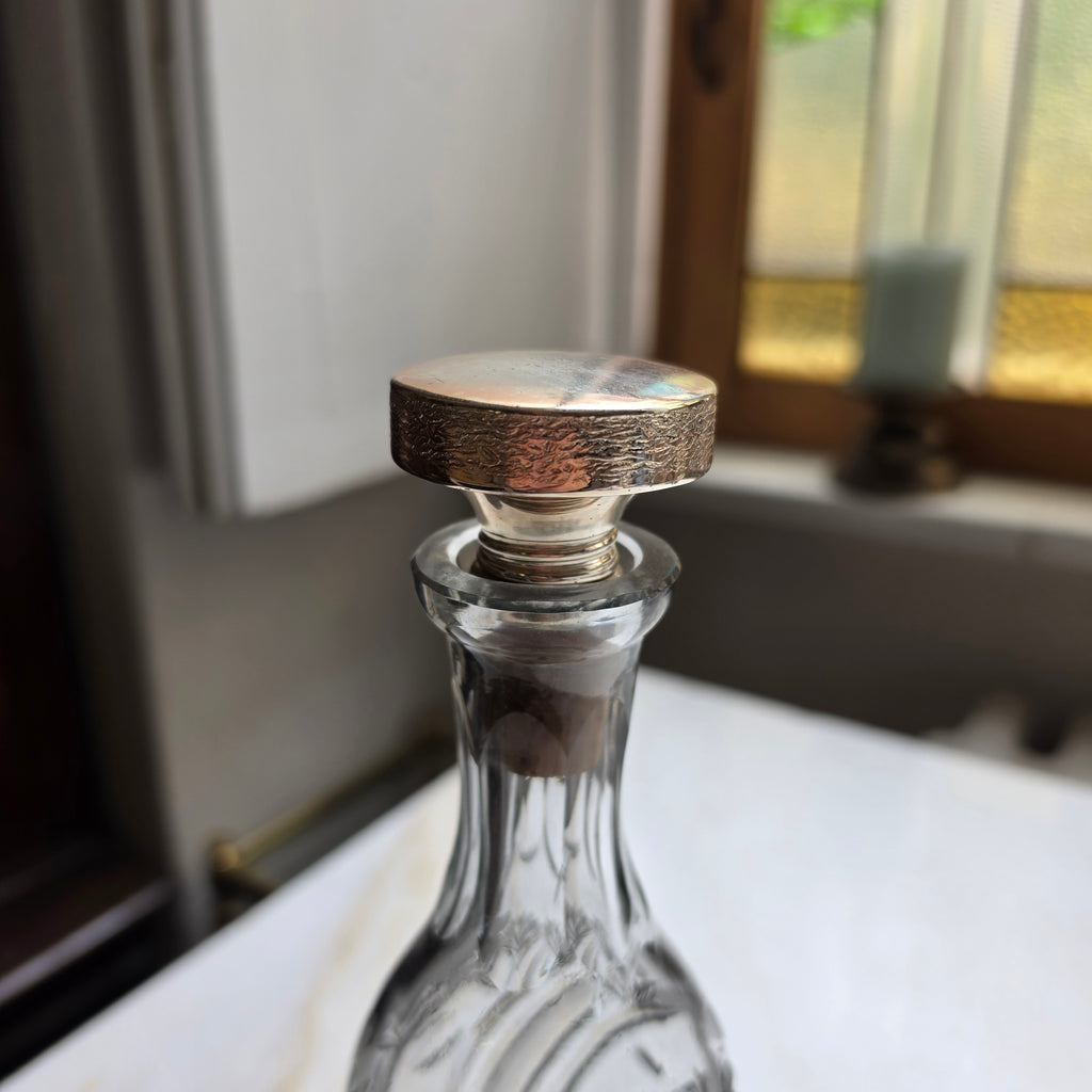 Antike edle 50er Jahre Karaffe Glas für Wein Wie Kristall