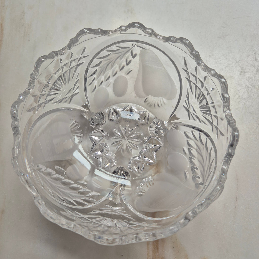 Vintage Glasschale auf drei Füßen