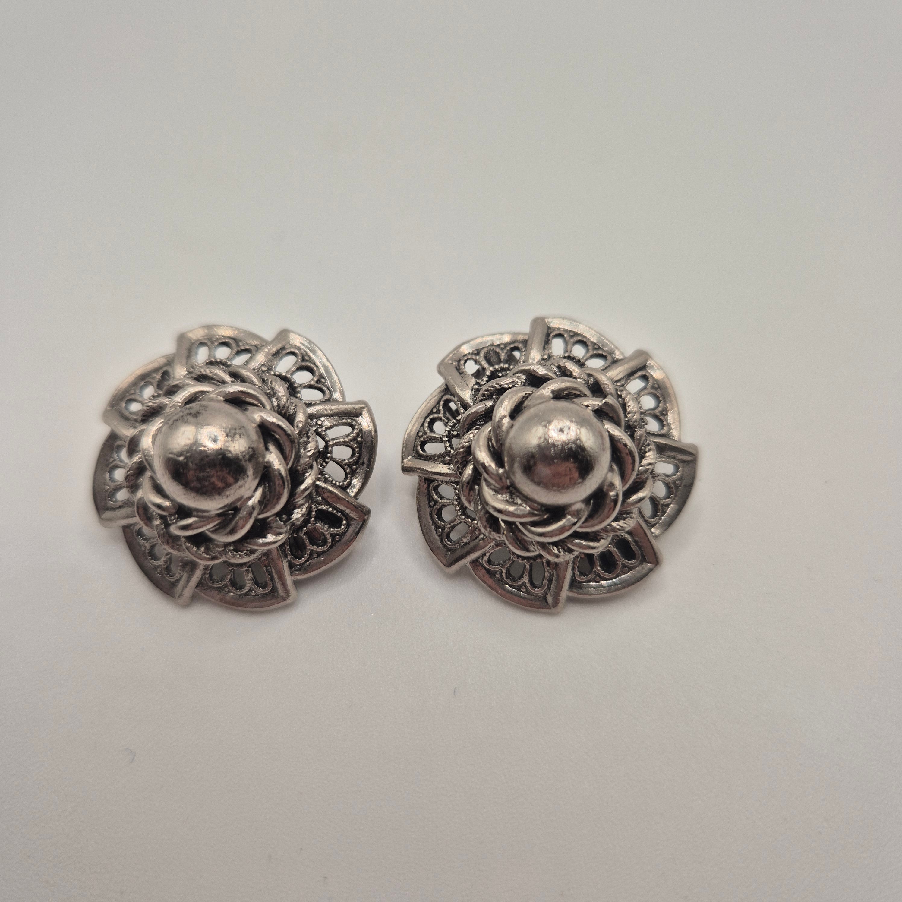 Vintage 50er Jahre Massive Runway Ohrringe / Made in West Germany Statement Clips Kupfer Silber
