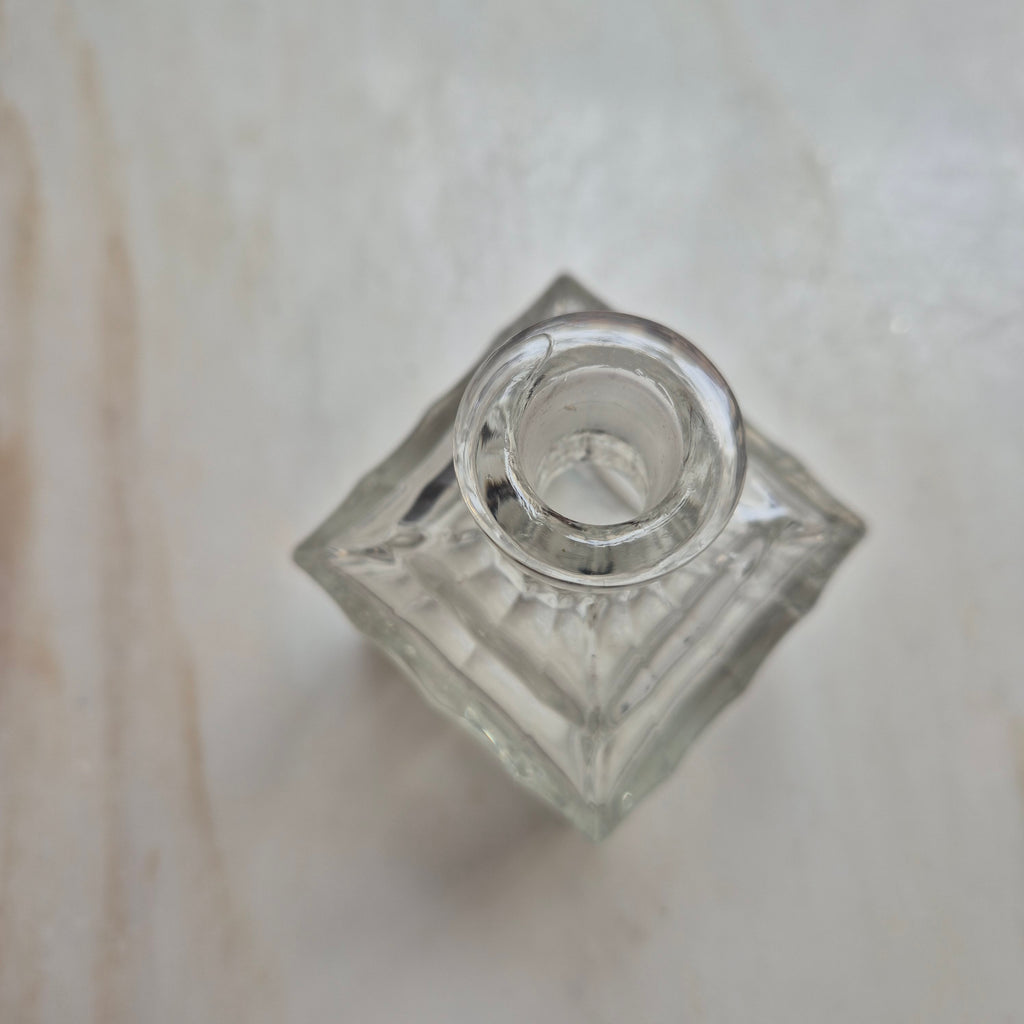 Kleine Vintage Glas Karaffe mit Stopfen