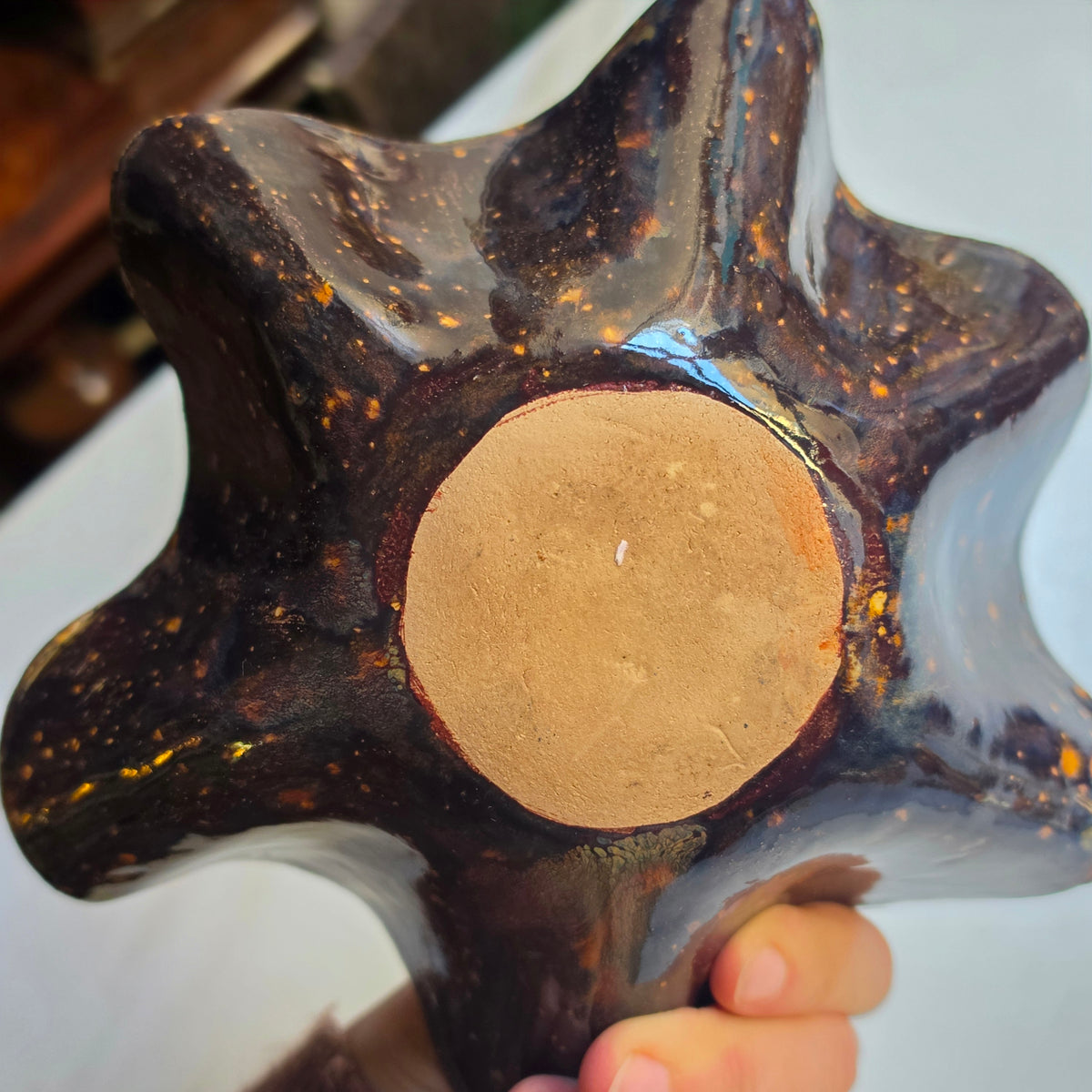 Handgefertigte Keramikschale „Cosmic Bloom“ – Unikat mit Effektglasur