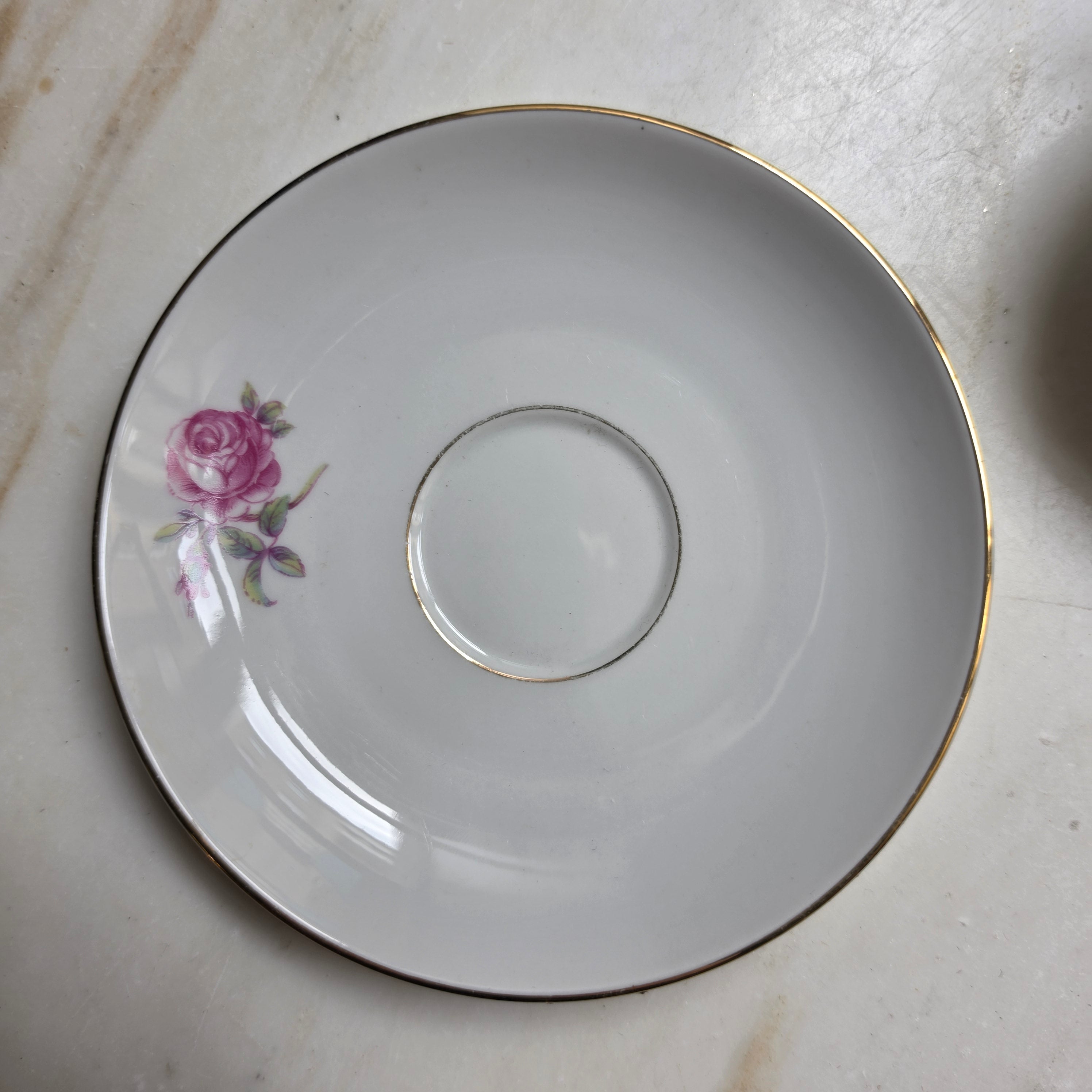Fürstenberg Porzellan Teetasse mit Untertasse – Romantisches Rosenmotiv & Goldrand – Vintage Gedeck