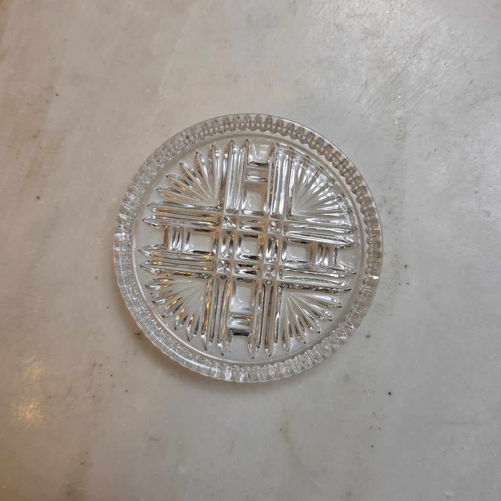 Eleganter Vintage Kristallschalen-Untersetzer mit Diamantschliff