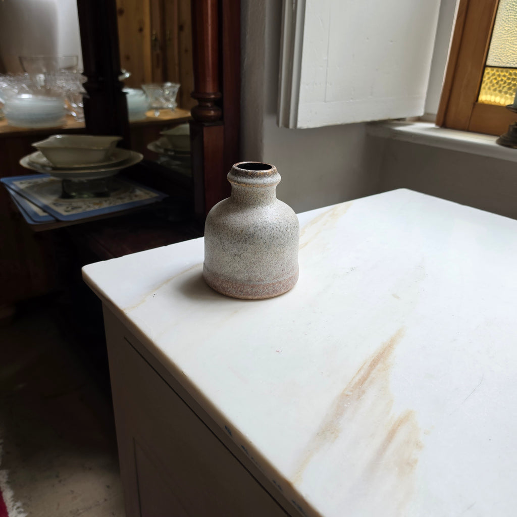Vintage Studiokeramik Vase - Brutalistisch - Mid Century - Strukturierte Effektglasur Erdbeigebraun