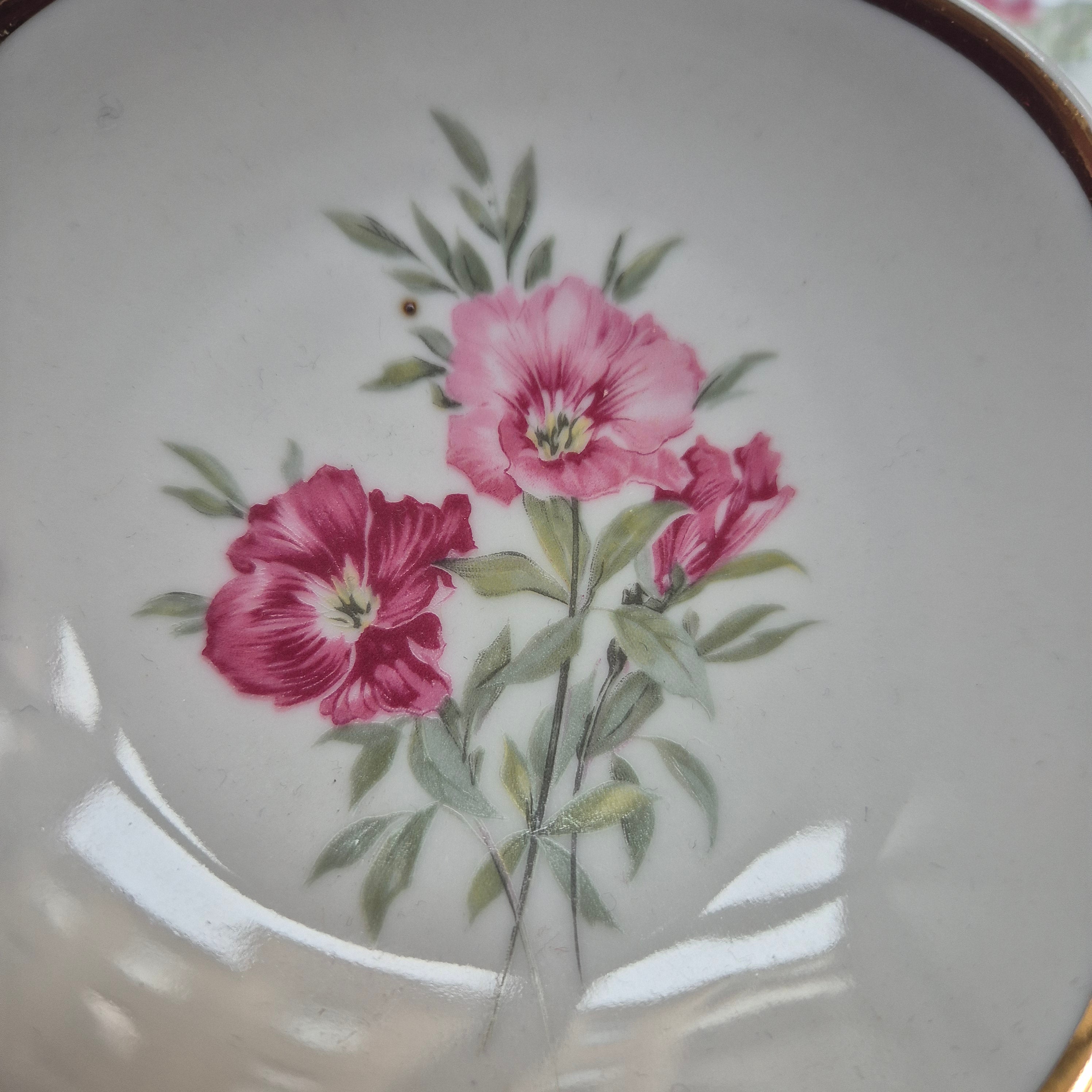 Bavaria Porzellan Tellerchen zum Servieren mit wunderschönem Blumenmuster