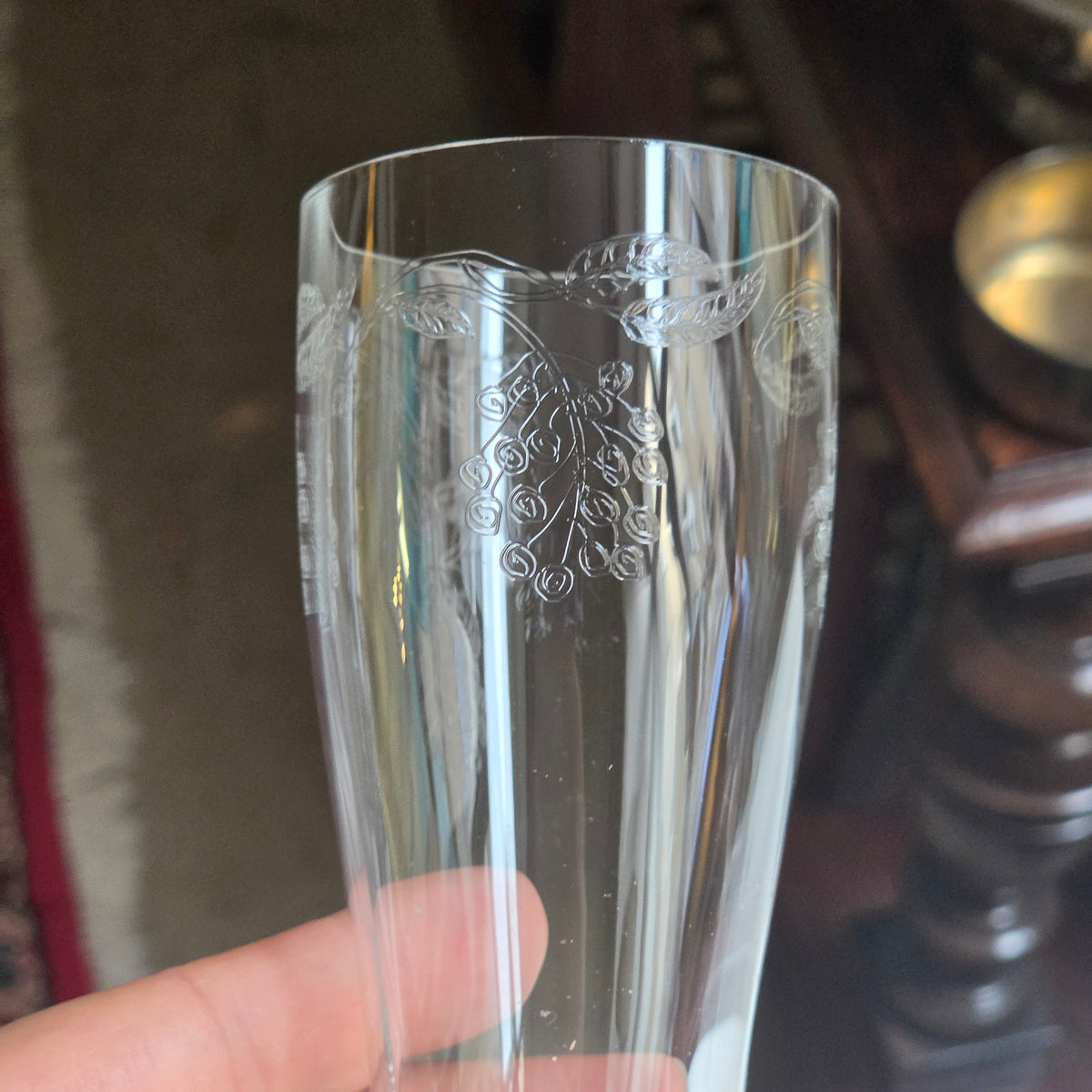 Edles 3er-Set Sektgläser - Champagnerflöten mit feiner Traubengravur – Vintage Eleganz