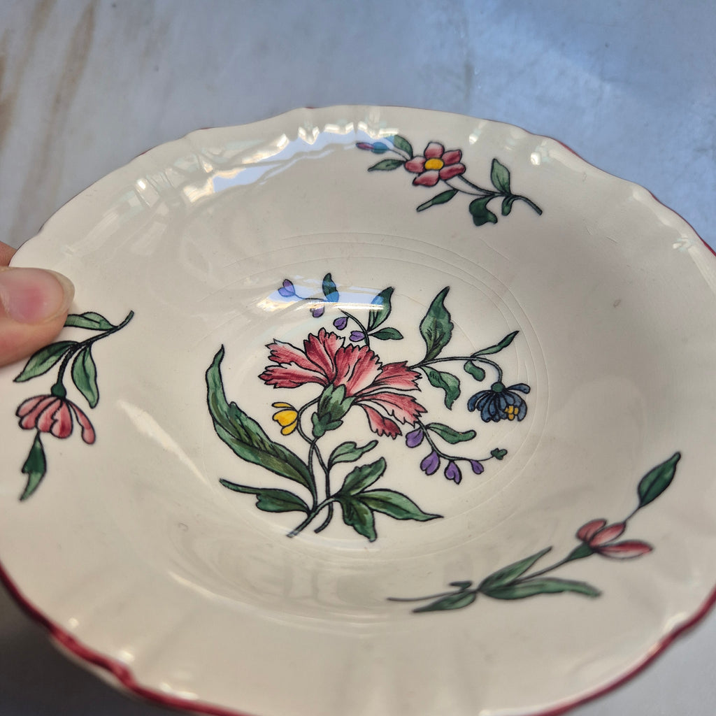 Kleine Vintage Zell am Harmersbach Alt Straßburg Schale Keramik Blumen (Abplatzer)