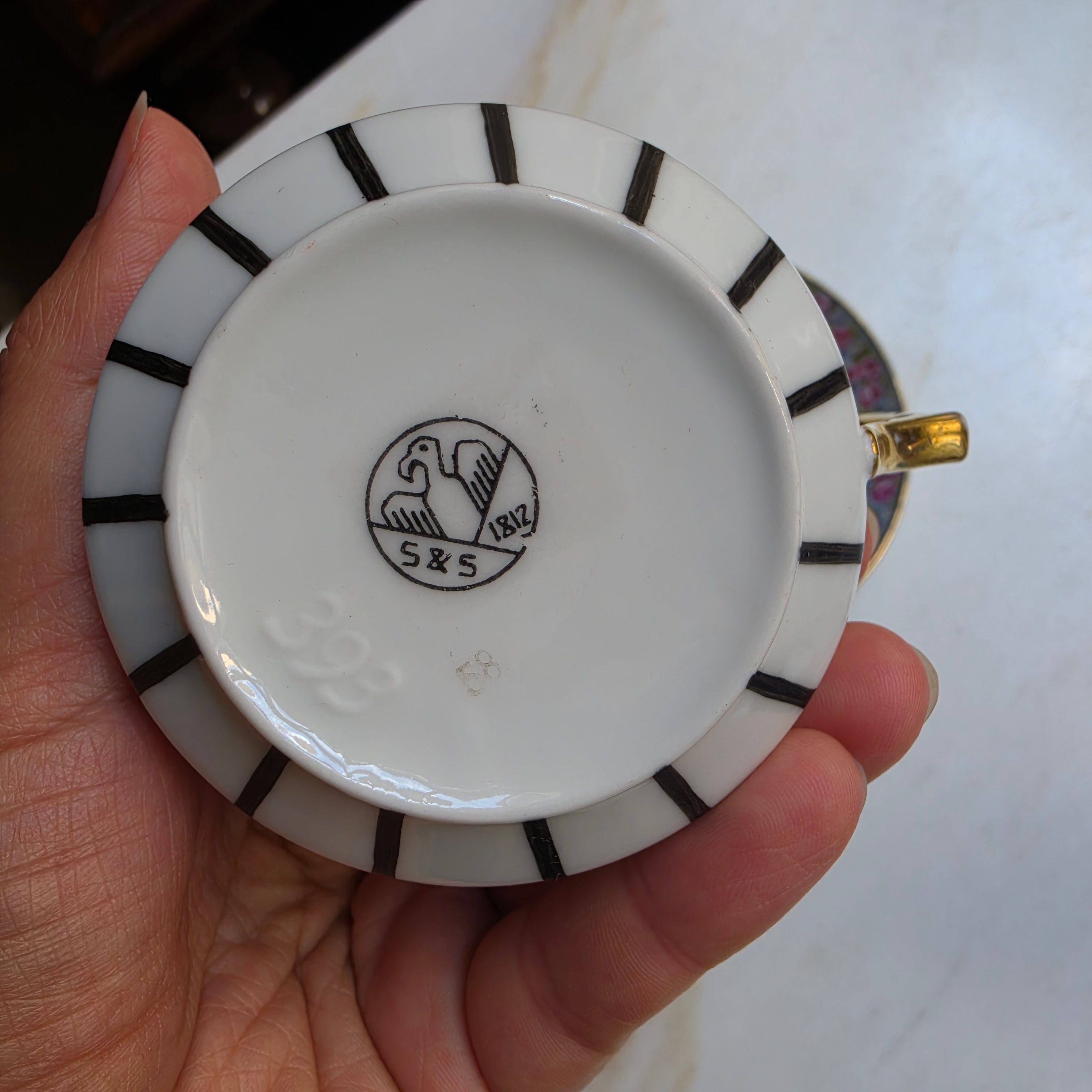 Antike Jugendstil Tasse mit Untertasse – Sontag & Söhne (um 1900)