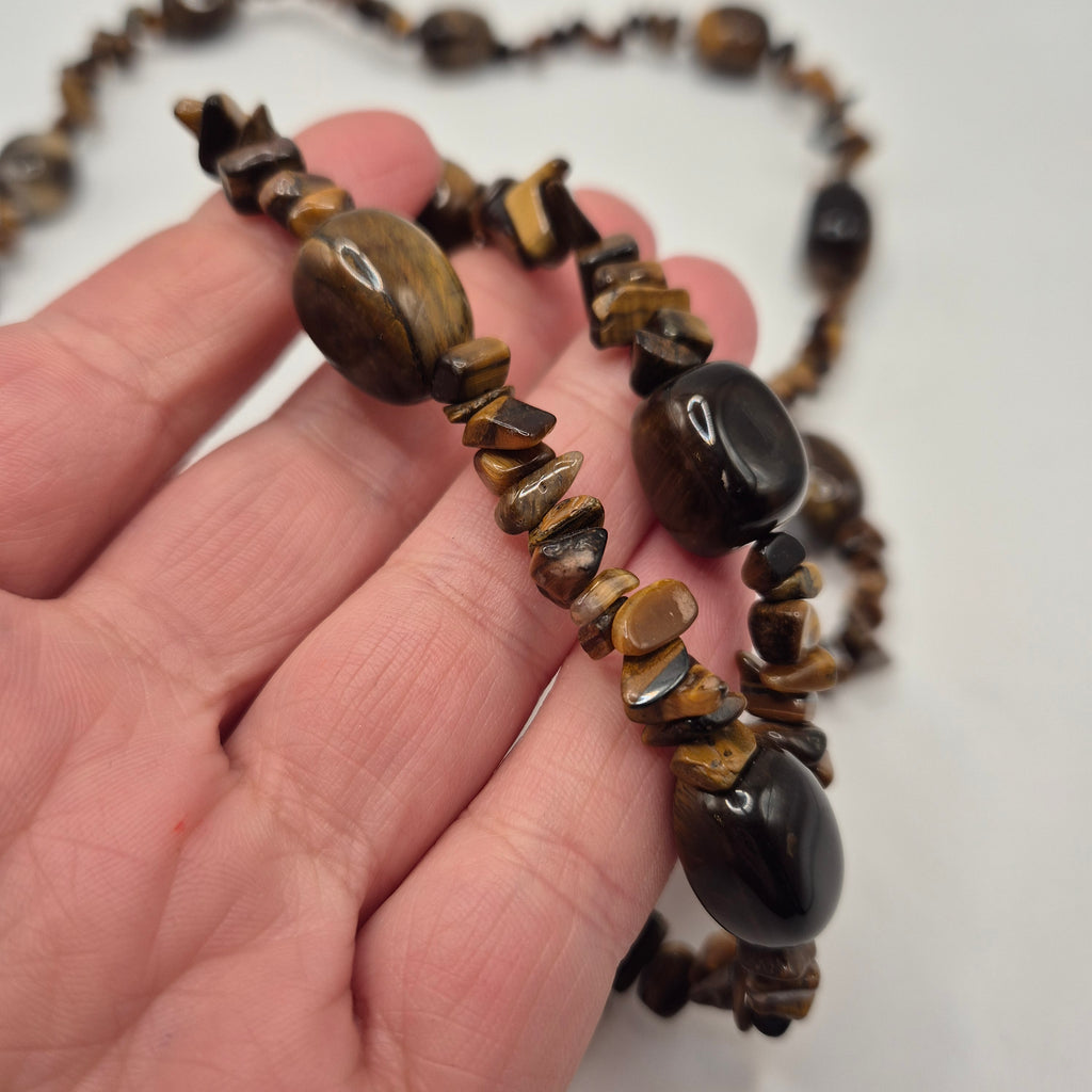 Kette 90er Jahre Glitzer STeine braun edel Halskette Vintage
