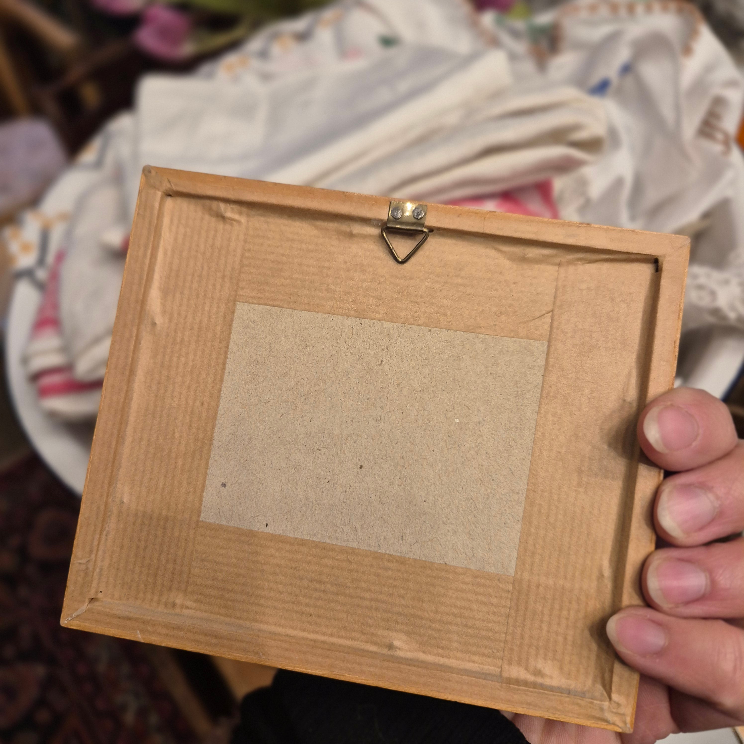 Kleine Vintage-Radierung einer Straße - Bild gerahmt