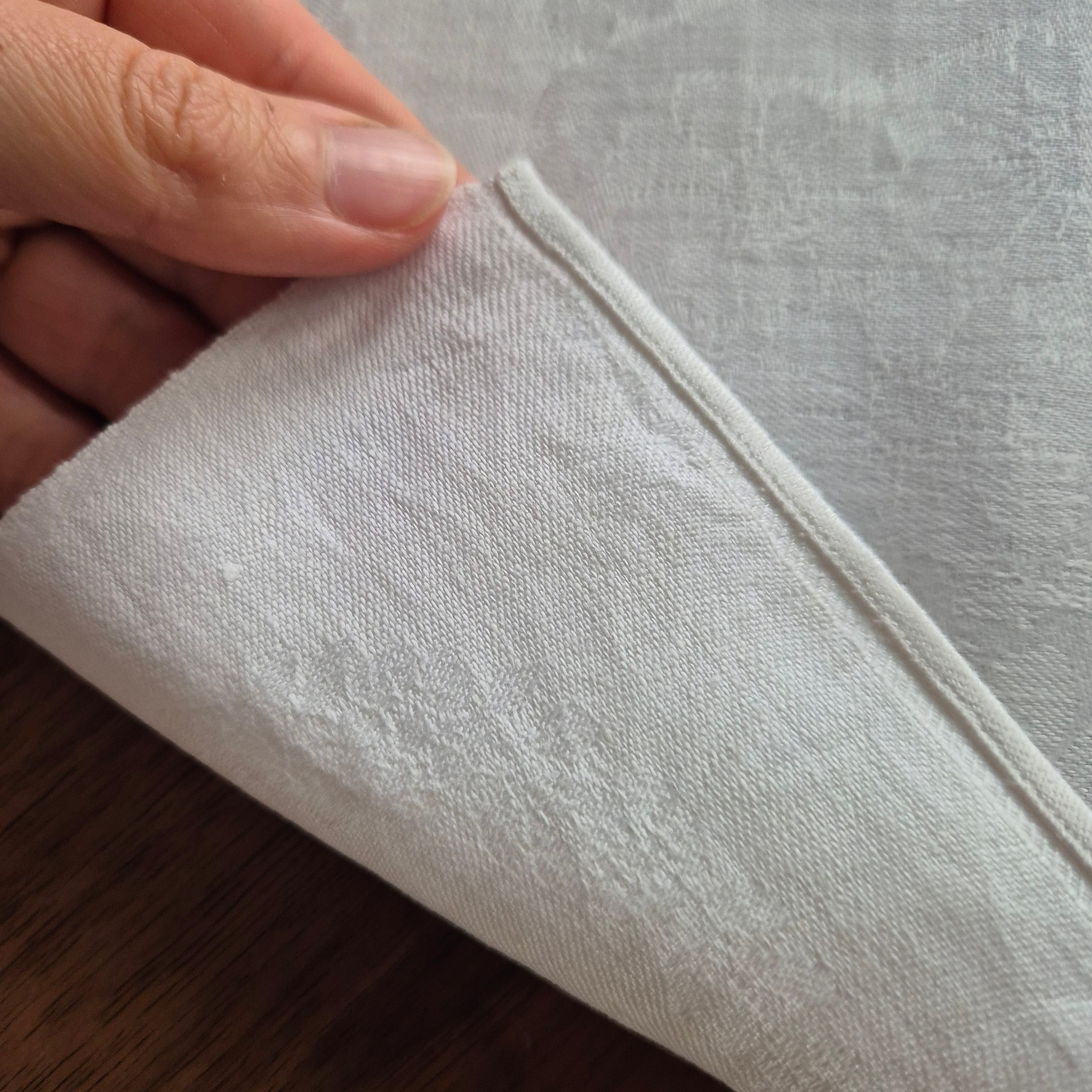 Antike Jugendstil Serviette Damast Baumwolle Monogramm B.B weiß