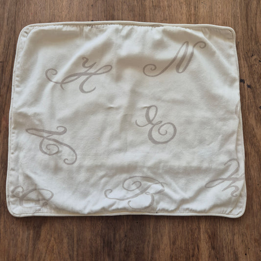 Vintage Kissenbezug Kissenhülle klein 45x50cm Strauss 1902 Baumwolle creme grau