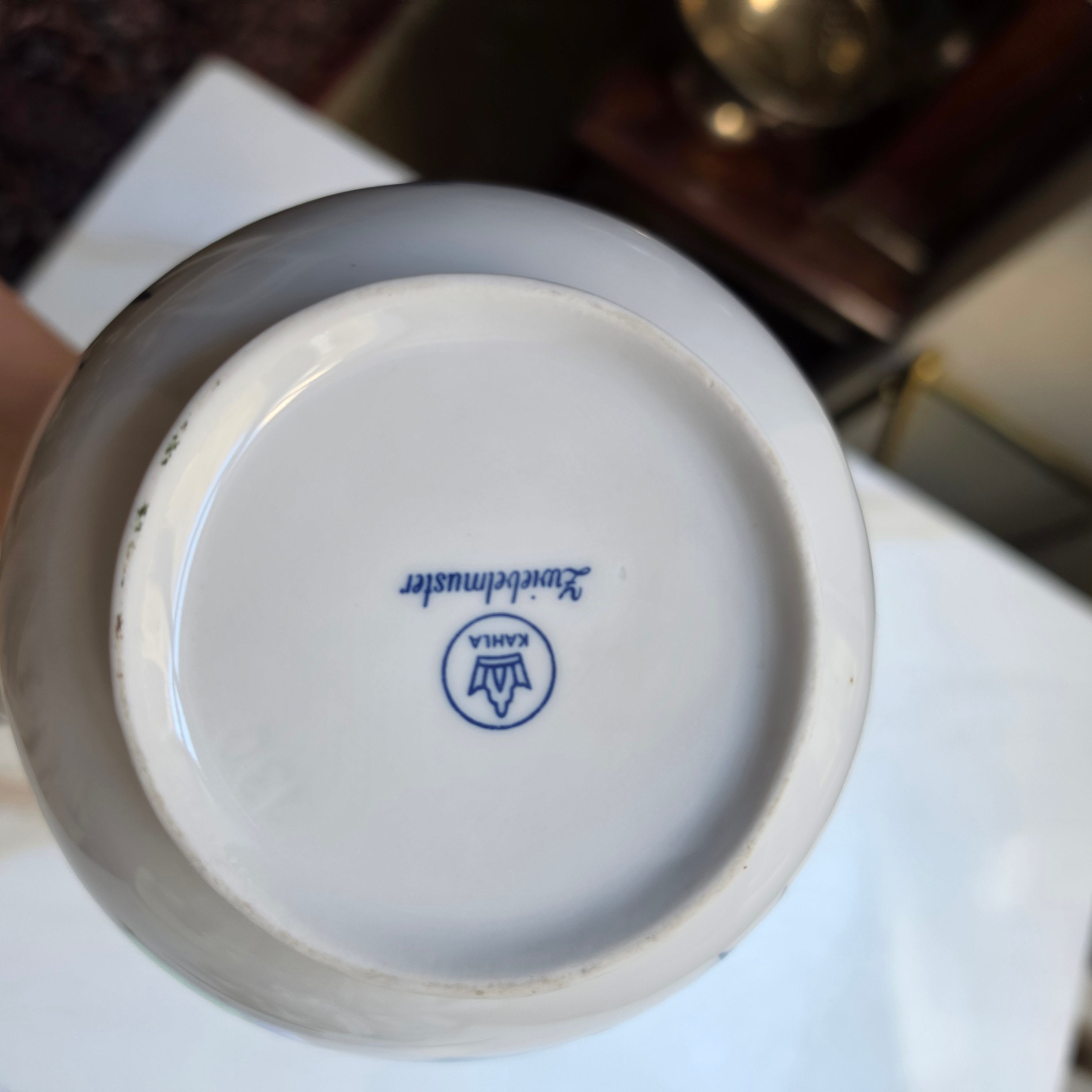 Große Kahla Zwiebelmuster Kaffeekanne Kanne Tee Vintage blau weiß