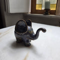 Handgefertigte Keramik-Elefantenfigur – Blau-Gefleckt