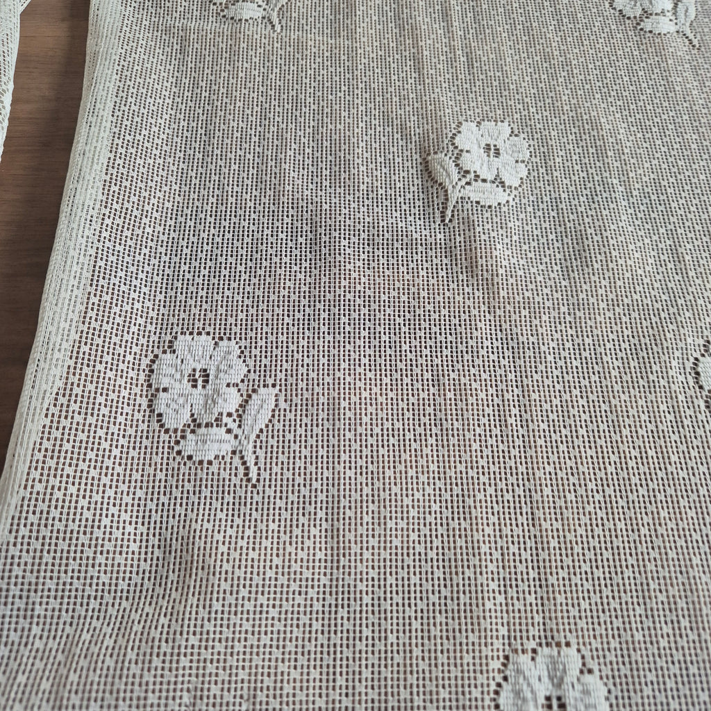 2x Vintage Scheibengardine Gardine 65x70cm für Stange Fenster Polyester