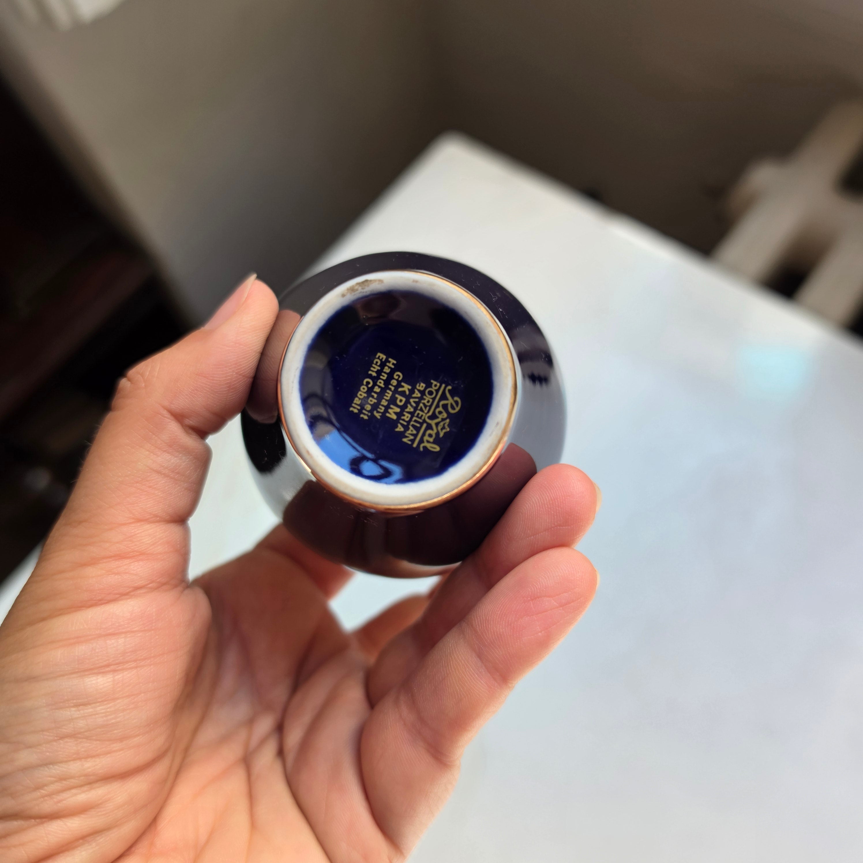 KPM Bavaria Royal – Eleganter Miniatur-Deckelkrug / Deckeldose aus Echt Kobalt & Gold