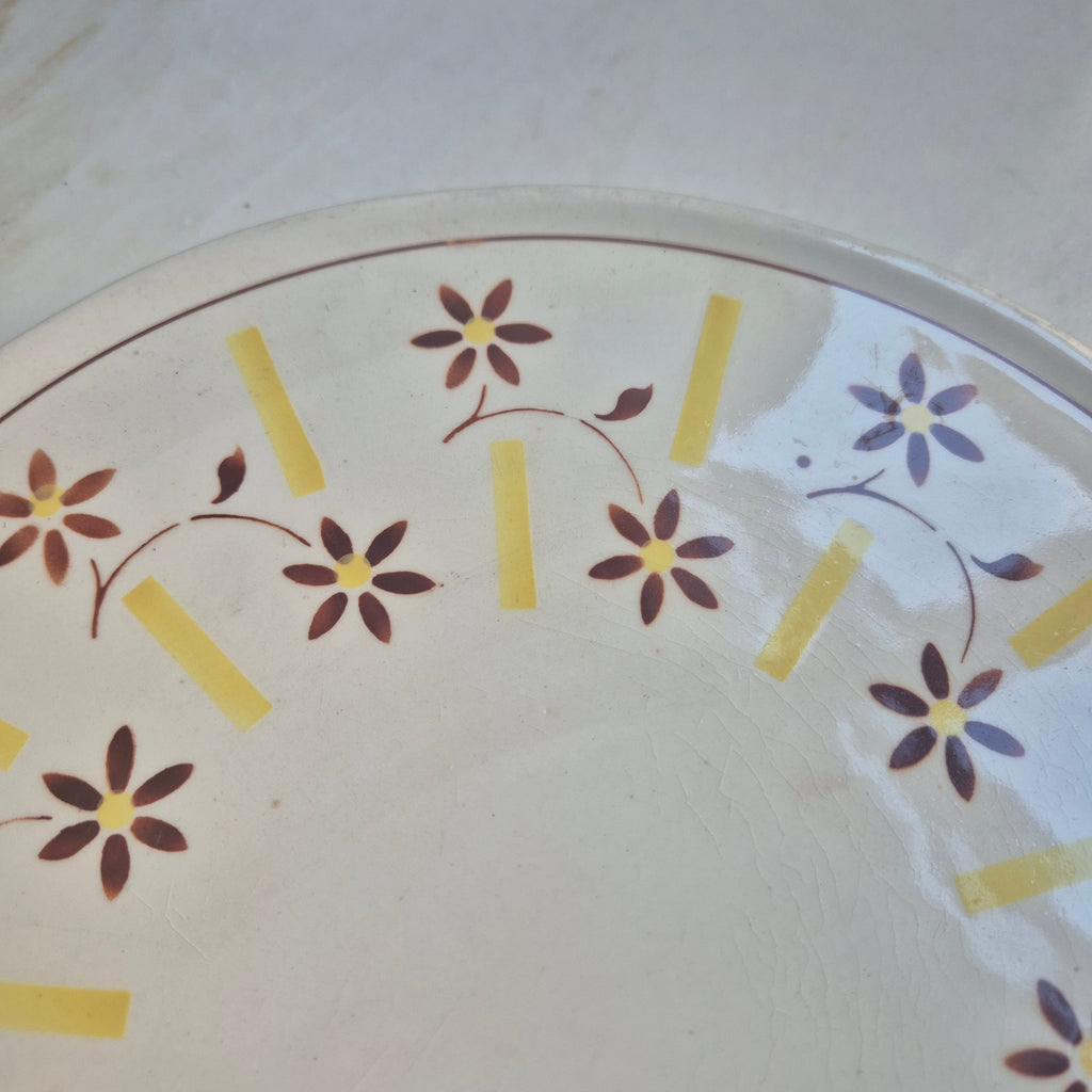 Antike Keramik Vintage Kuchenplatte / Tortenplatte  50er/60er Jahre Landhaus
