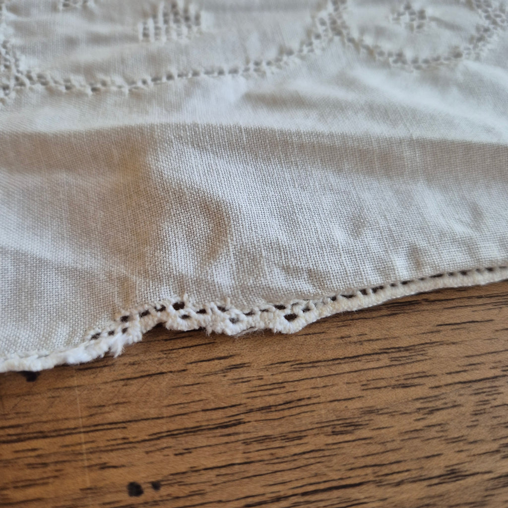 Antiker Handgemachter Tischläufer Zierdeckchen Spitze 80x34cm weiß 🤍