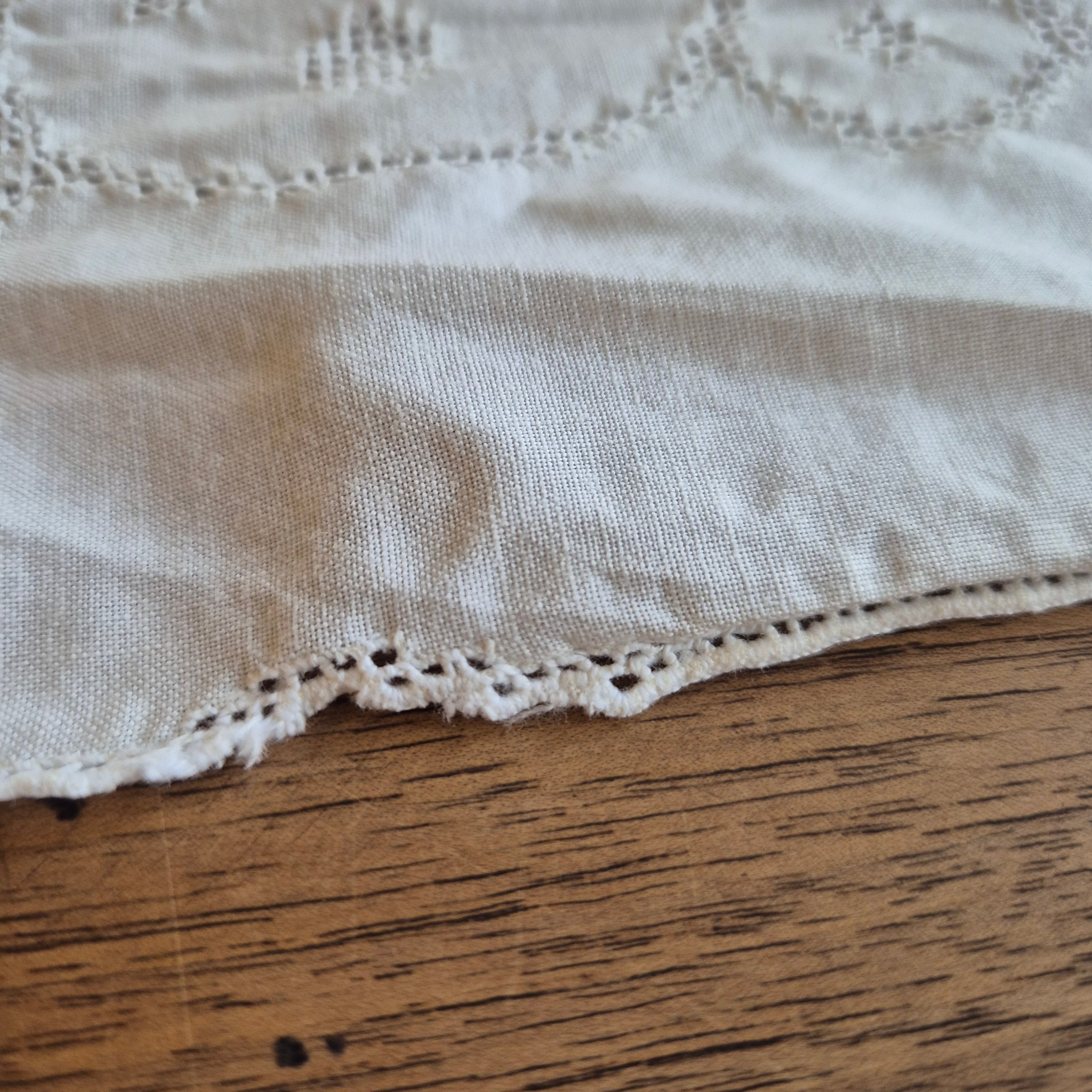 Antiker Handgemachter Tischläufer Zierdeckchen Spitze 80x34cm weiß 🤍