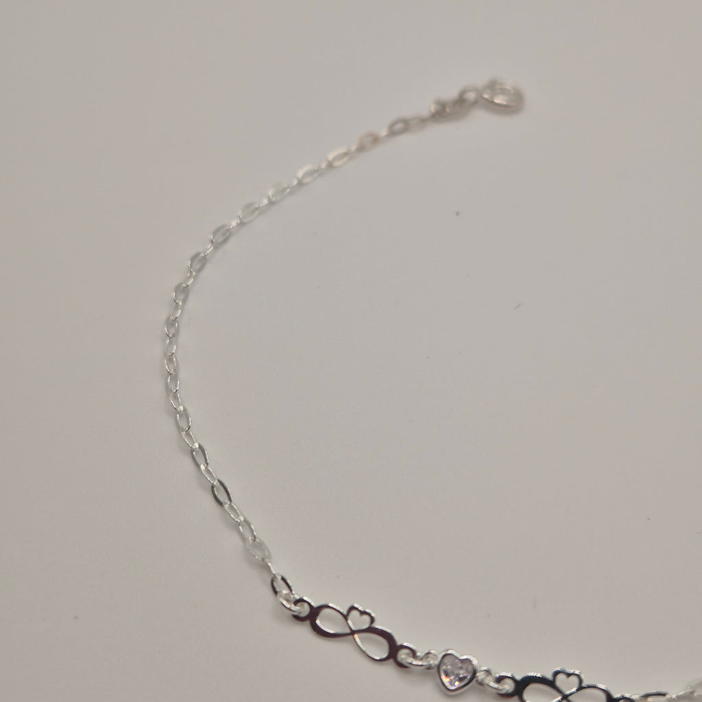 Zartes Fußkettchen Silber 925 Infinity Unendlich