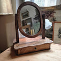 Antiker Tischspiegel Jugendstil Kosmetikspiegel mit Schublade Originalzustand Holz