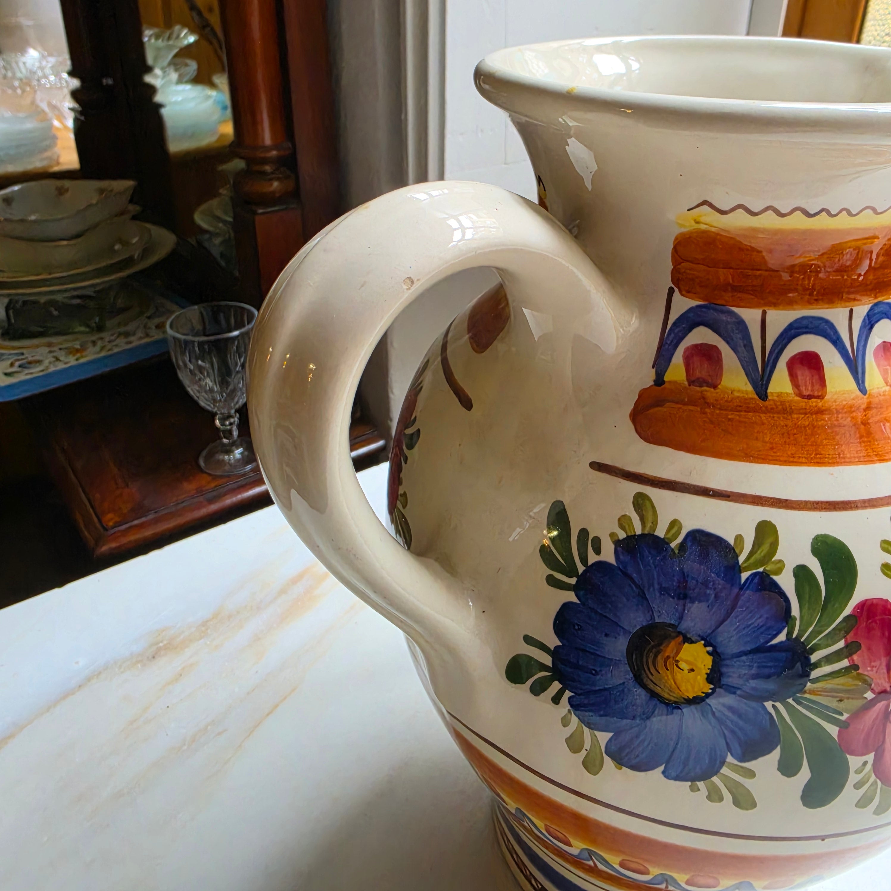 Original Wechsler Tirolerkeramik Krug – Handgemalt – Schwaz / Austria