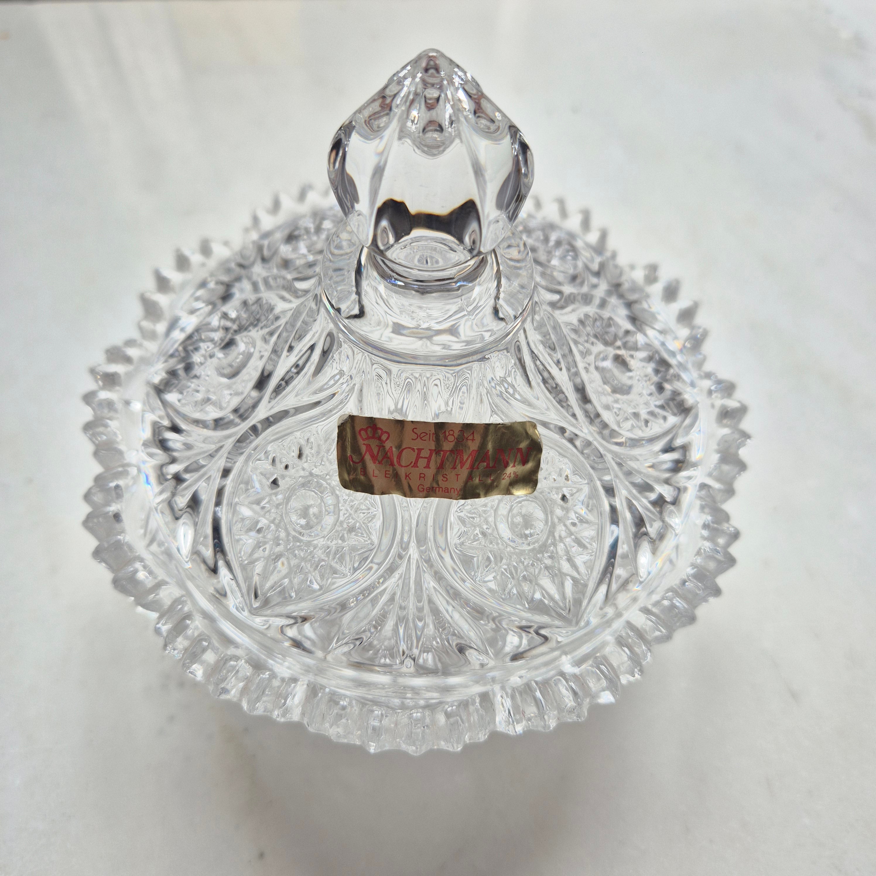 Vintage Bonboniere Schale aus Bleikristall mit Deckel - von Nachtmann