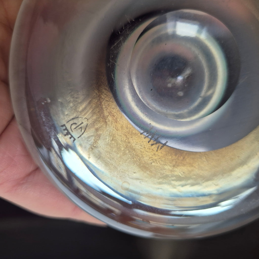 Vintage Jugendstil Glas Schale von Freiherr für Poschinger