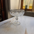 Antike Bleikristall Fußschale mit Brillantschliff - Elegante Kristallschale auf Standfuß