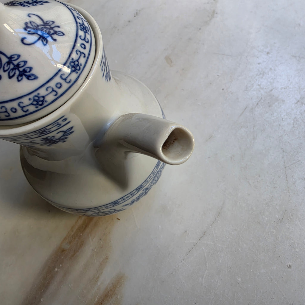 Kahla GDR Zwiebelmuster Tee Kaffeekanne Kanne Mokka Vintage blau weiß kobaltunterglasur