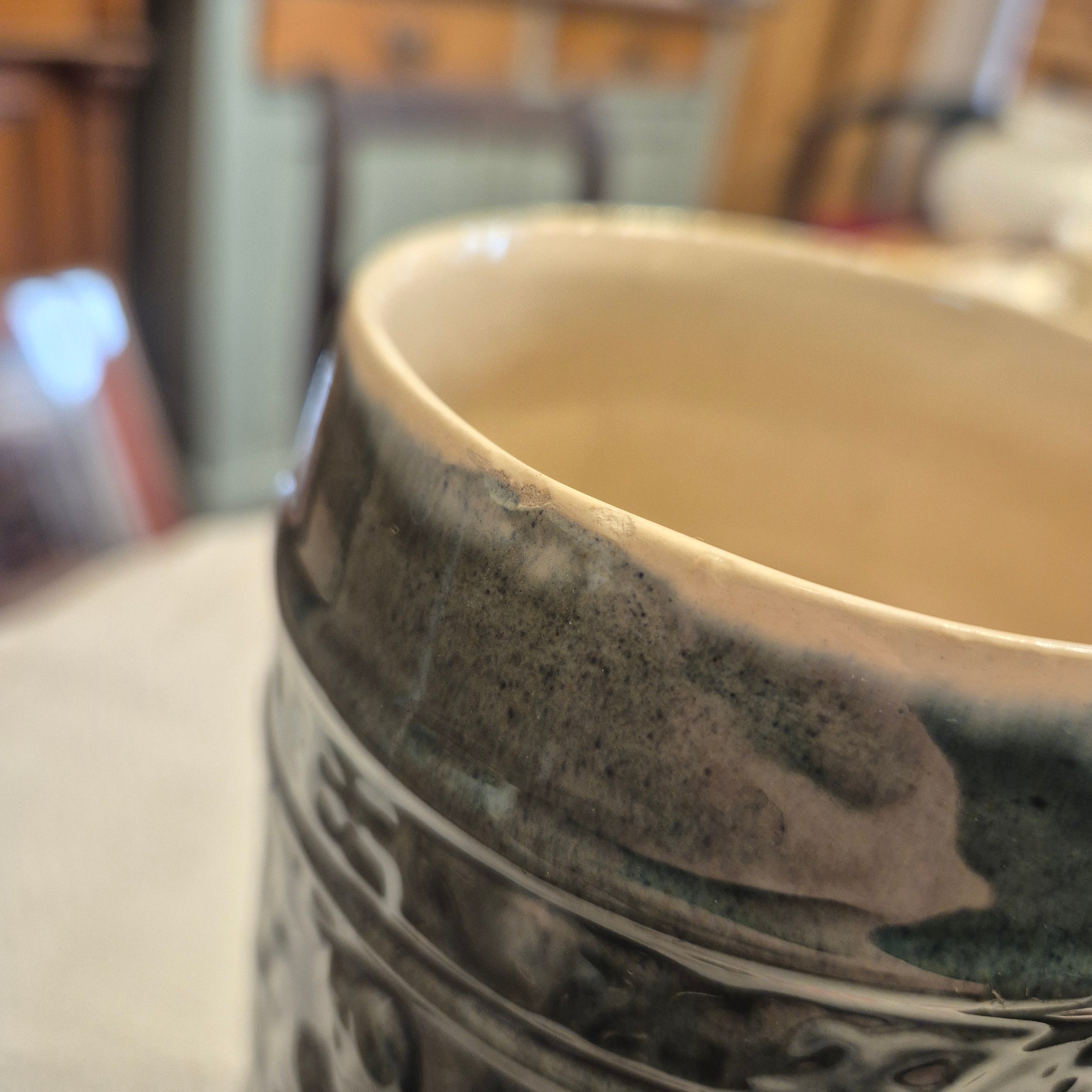 Vintage Keramik Bierkrug Grün Geschenk oder auch als Vase
