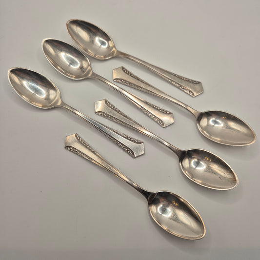 6x Jugendstil Teelöffel versilbert 90er Auflage