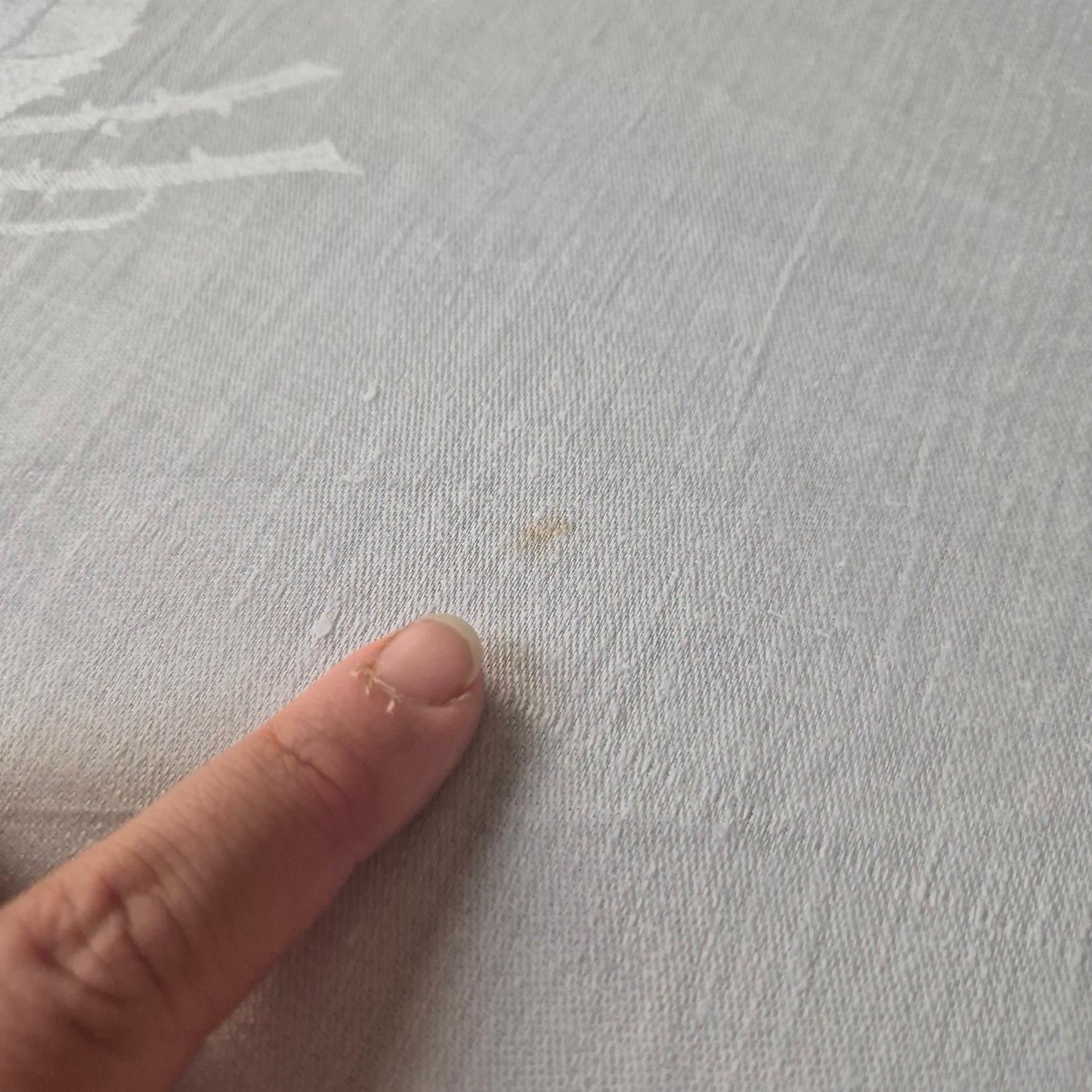 Antike Jugendstil Damast Baumwolle Tischdecke Weiß 160x160cm Rosenmuster